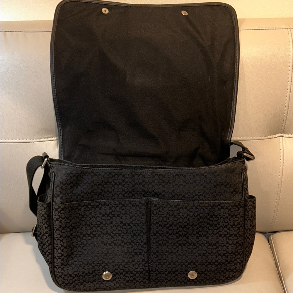Coach Signature Hudson Laptop Black Men's Messenger Bag - Picture 10 of 16